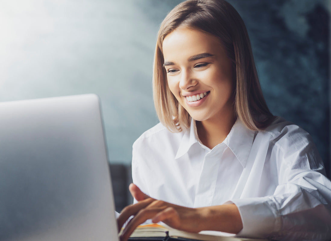 Workplace Efficiency - Woman Working at Computer - Functional Mushrooms  - Nootropics - Adaptogens - Health benefits - Holistic Wellness  - Troomy Nootropics in Whittier, CA