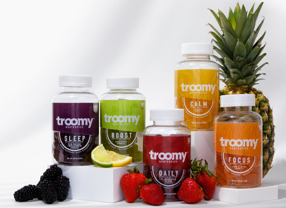 Troomy Products - Functional Products -  Holistic Wellness -  Energy - Sleep - Mood Balance - Brain Health - Lion’s Mane - Reishi - Cordyceps - Gummies - Troomy Nootropics in Whittier, CA