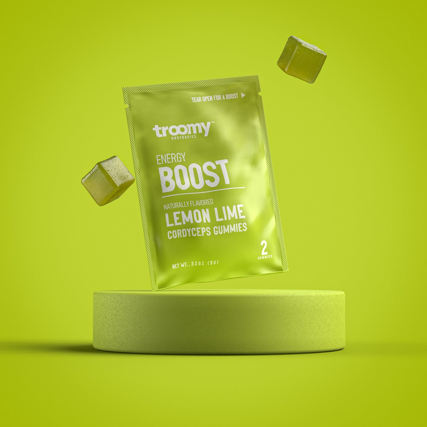 Boost - Cordyceps - Lemon Lime - Energy Support - 2ct Gummy Pouch - Troomy Nootropics in Whittier, CA