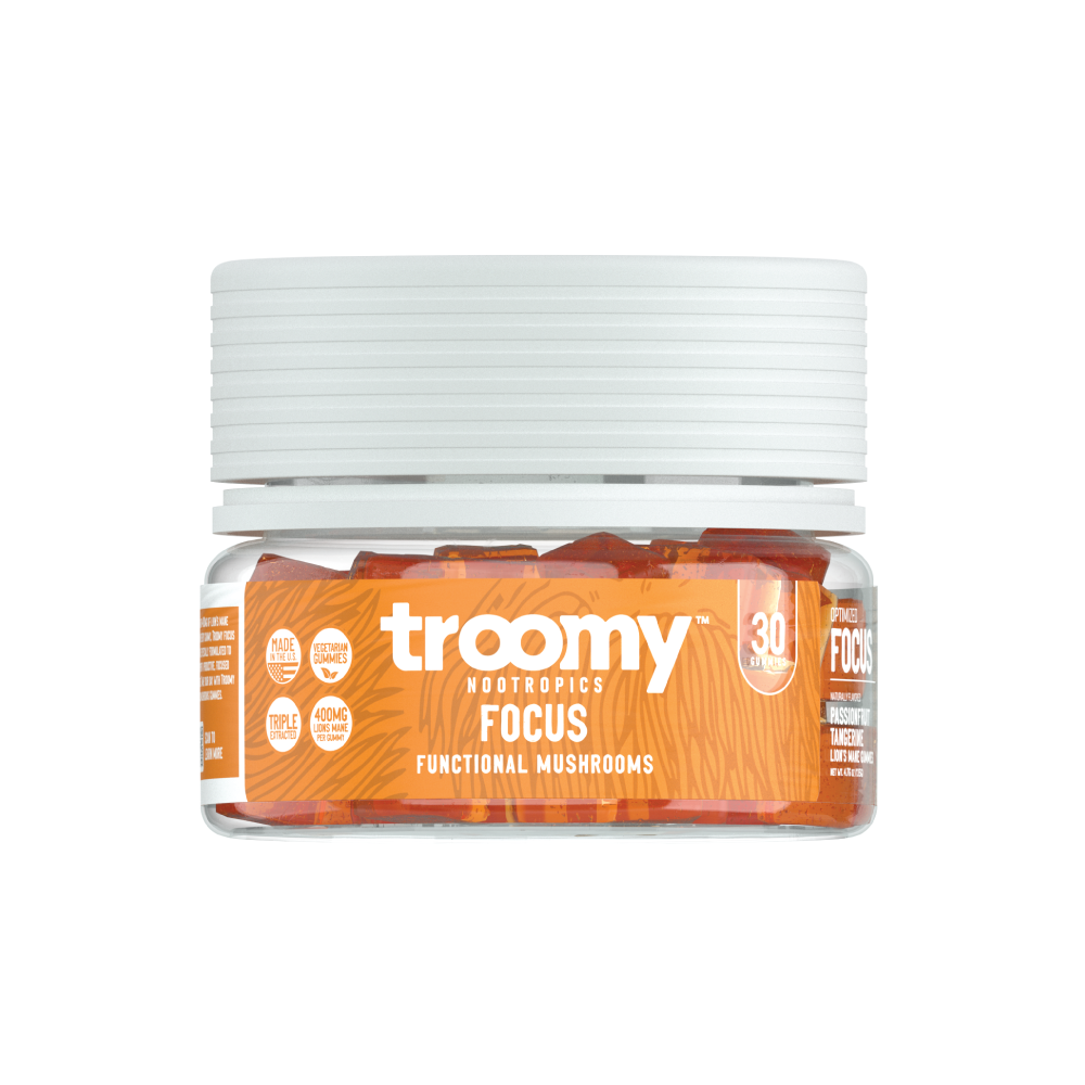Focus - Lion’s Mane - Tangerine Passionfruit - Focus Support - 30ct Jar - Troomy Nootropics in Whittier, CA