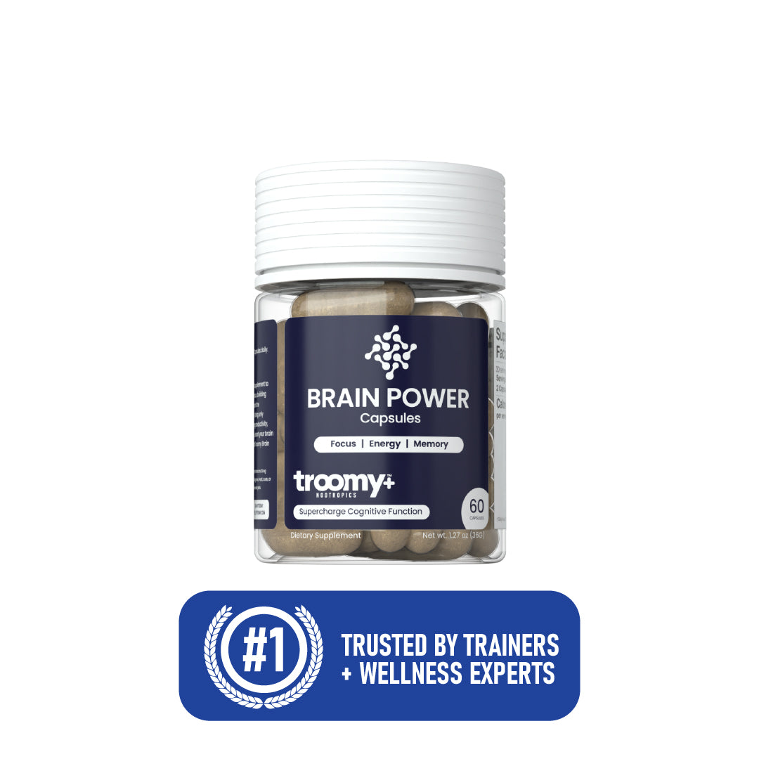 Brain Power - Lion's Mane, Cordyceps, Caffeine - Capsule - Cognition Support - #1 Trusted Capsule - Troomy Nootropics in Whittier, CA