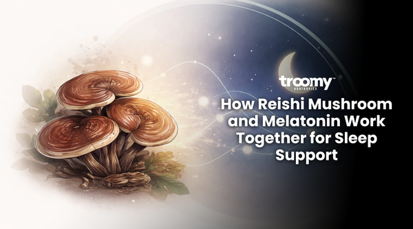 Illustration showing reishi mushroom and circadian rhythm signaling associated with sleep regulation