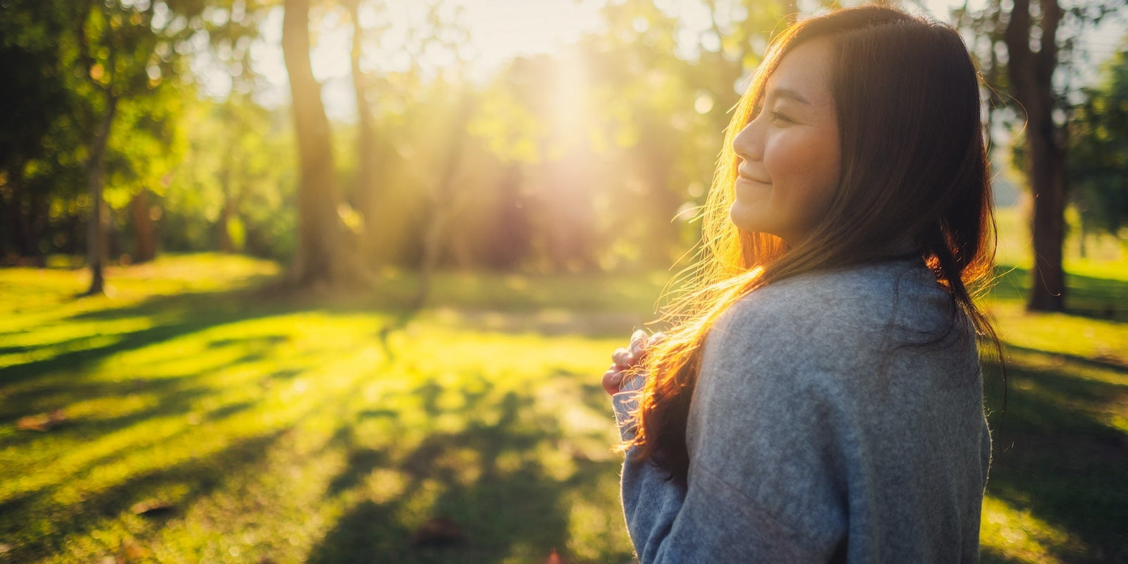 Woman Enjoys Outdoors Smiling - Reishi Mushroom - Cordyceps Mushroom - Immune Health - Troomy Nootropics in Whittier, CA