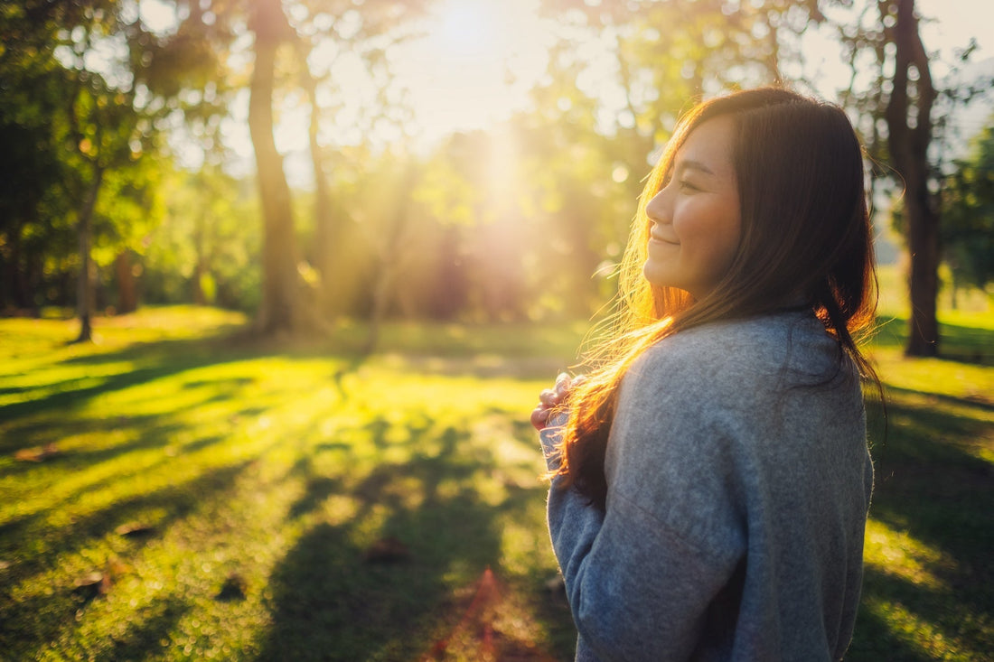 Woman Enjoys Outdoors Smiling - Reishi Mushroom - Cordyceps Mushroom - Immune Health - Troomy Nootropics in Whittier, CA