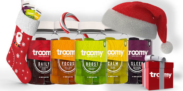 Stocking Stuffers - Christmas Gift Ideas - Troomy Products - Functional Products -  Holistic Wellness -  Energy - Sleep - Mood Balance - Brain Health - Lion’s Mane - Reishi - Cordyceps - Gummies - Troomy Nootropics in Whittier, CA