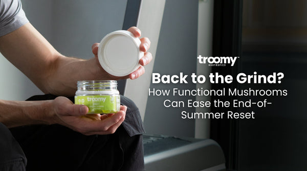 man opening cordycep gummies jar for extra energy while working out in the summer