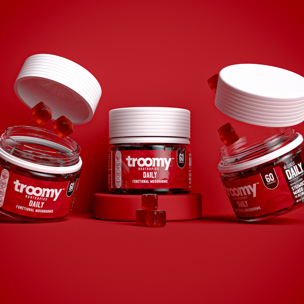 Wellness Daily: 14 Mushroom Blend Strawberry Mango Gummies