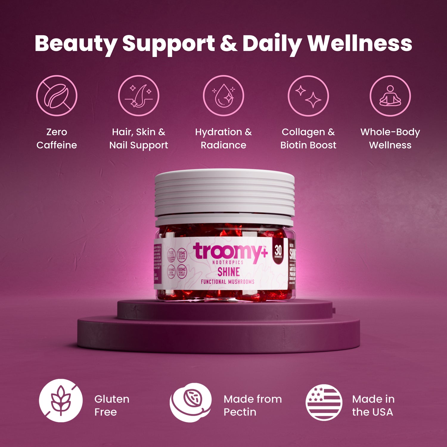 Shine: Tremella Mushroom Gummies with Biotin & Collagen