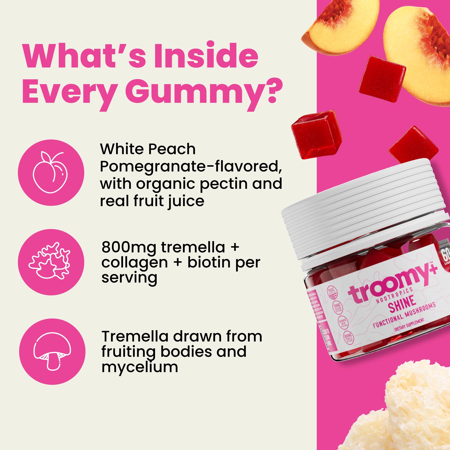 Shine: Tremella Mushroom Gummies with Biotin & Collagen