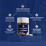 Brain Power - Lion's Mane, Cordyceps, Caffeine - Capsule - Cognition Support - Top Selling Points - Troomy Nootropics in Whittier, CA