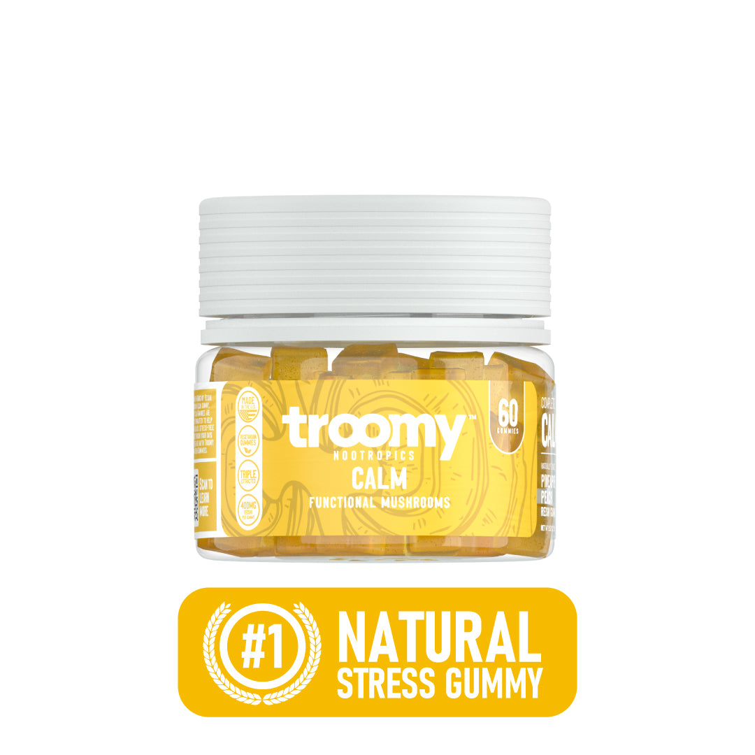 Calm - Reishi - Pineapple Peach - Stress Relief - #1 Natural Stress Gummy - Troomy Nootropics in Whittier, CA