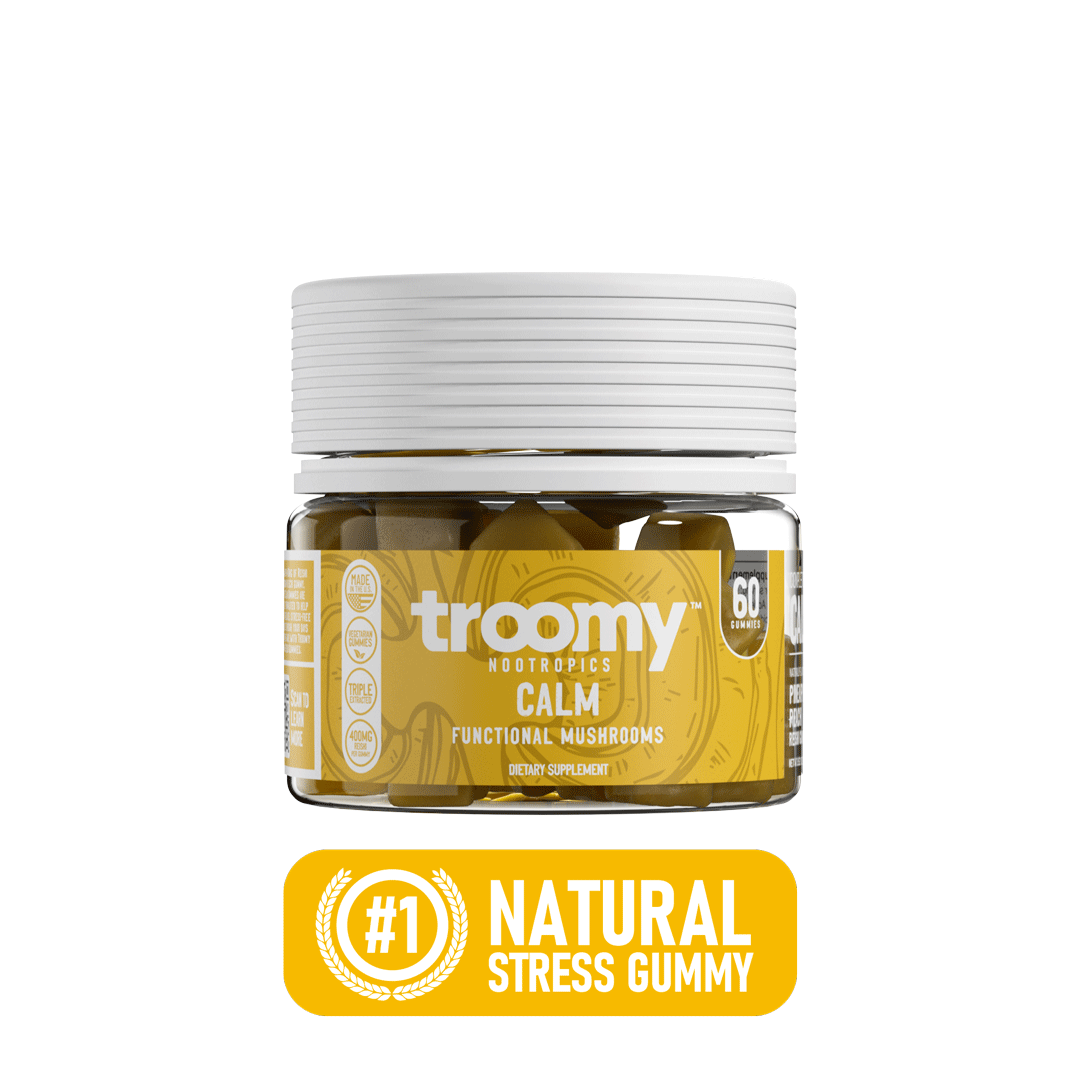 Calm - Reishi - Pineapple Peach - Stress Relief - #1 Natural Stress Gummy - Troomy Nootropics in Whittier, CA