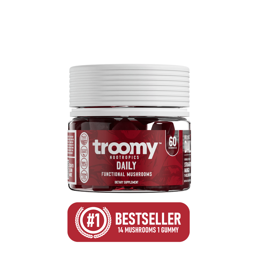 Daily - 14 Mushroom Blend - Strawberry Mango - Health Support Supplement - #1 Nootropic Bestseller - Troomy Nootropics in Whittier, CA