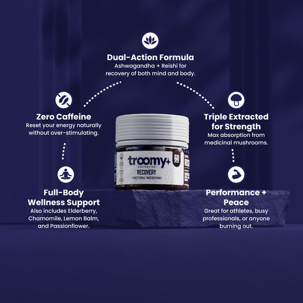 Recovery - Reishi and Ashwagandha - Berry Acai - Recovery Support - Top Selling Points - Troomy Nootropics in Whittier, CA
