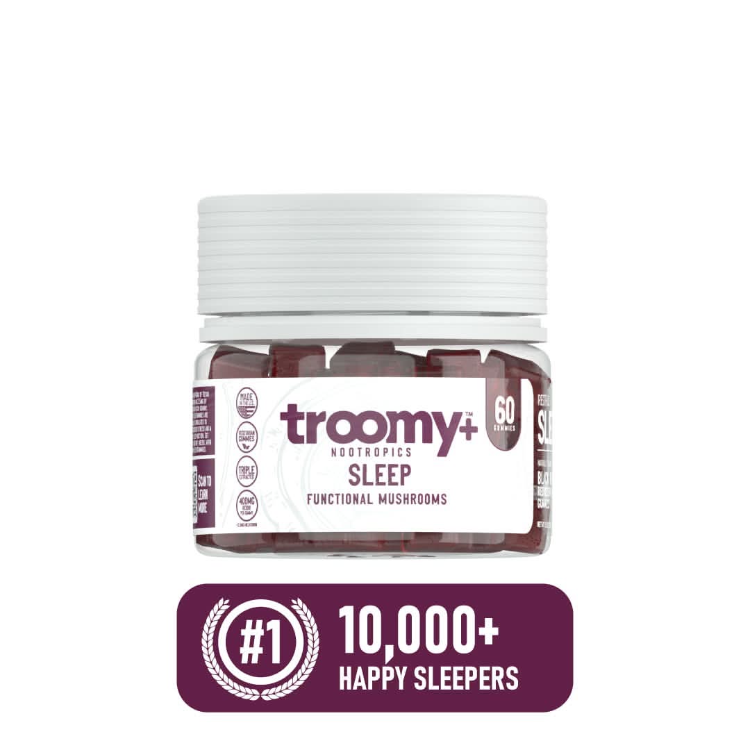 Sleep - Reishi and Melatonin - Black Raspberry - Calm Sleep Supplement - 10,000 Happy Sleepers Badge - Troomy Nootropics in Whittier, CA
